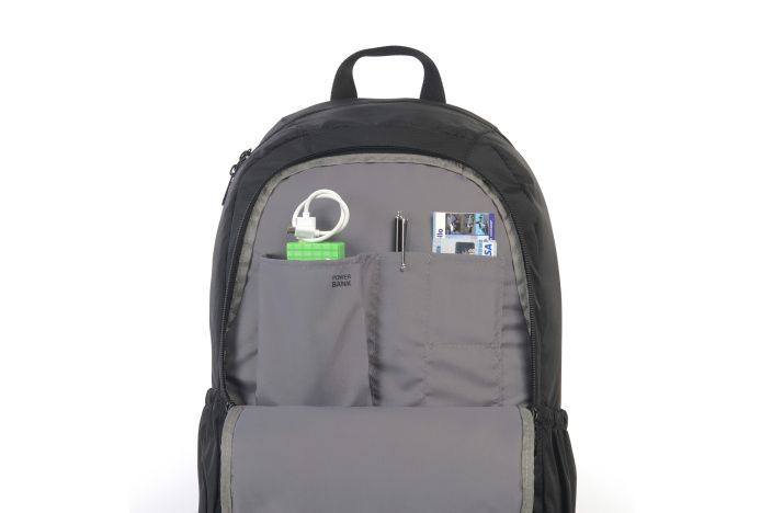 Tucano Doppio - Eleganter Rucksack mit Frontfach und Trolleyhalterung für Macbook Pro/Retina & Notebook bis 15.6" - Schwarz